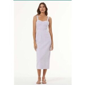 YFB Young Fabulous & Broke Bustier White Midi Denim Dress Size Medium